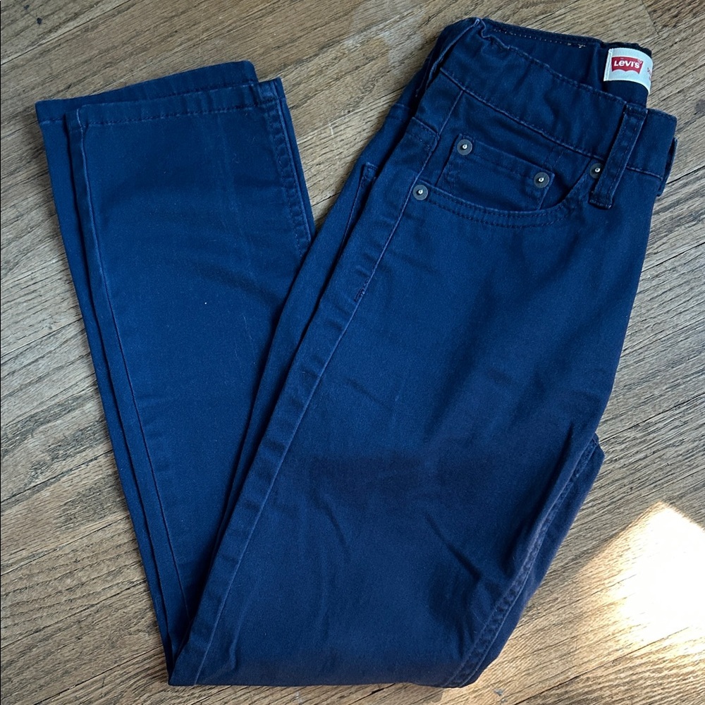 Levi's kids Dark Blue 502 regular taper cotton pants Size 10